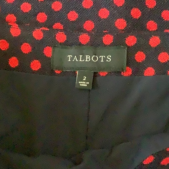 Talbots Navy & Red Polkadot Skirt  SZ2 - Picture 4 of 5